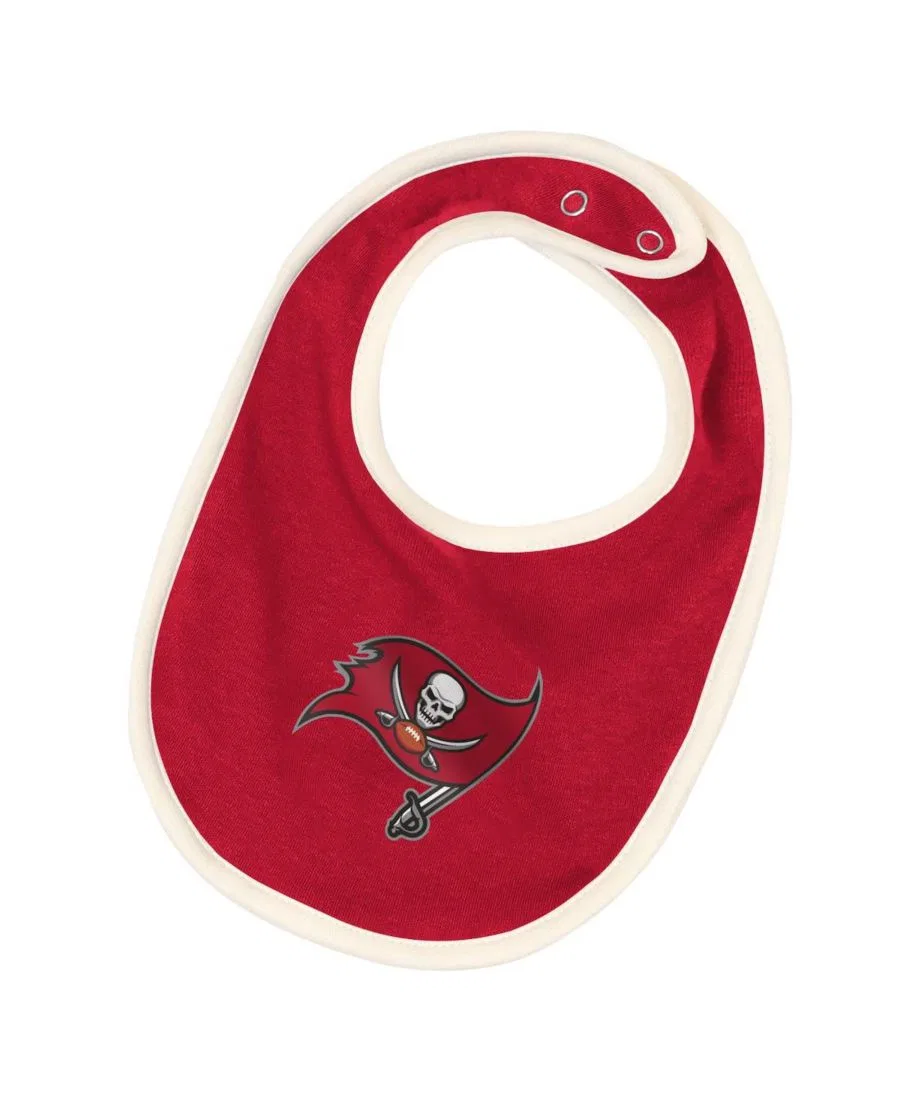 Комплект боди, слюнявчика и пинеток с принтом Tampa Bay Buccaneers Outerstuff, Cream Red — фото 3