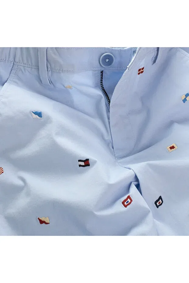 Детские шорты для девочек с принтом Tommy Hilfiger, C1O-Blue — фото 3