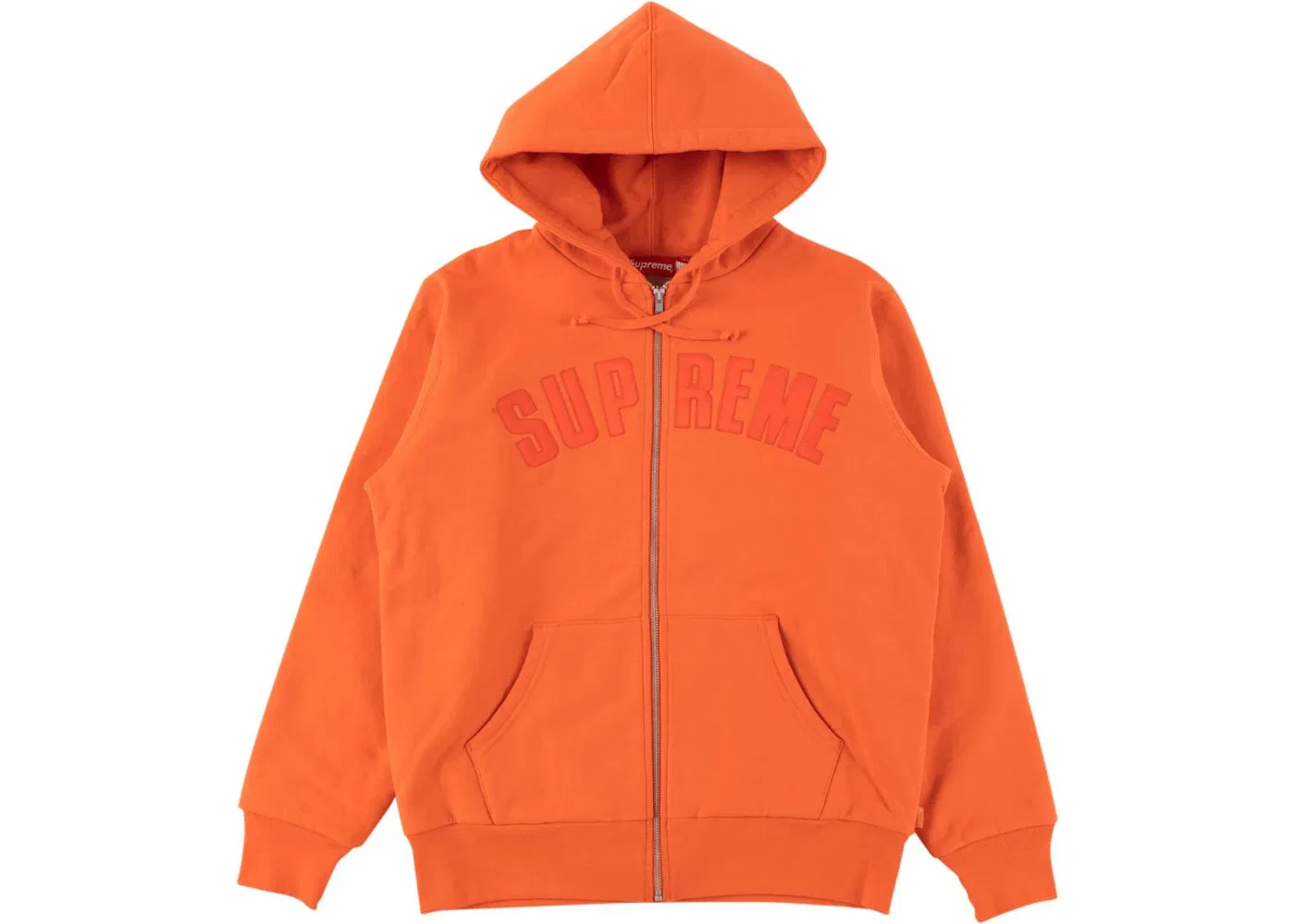 Мужская толстовка на молнии с принтом Supreme Arc Logo Thermal Zip Up Sweatshirt Supreme, Bright Orange