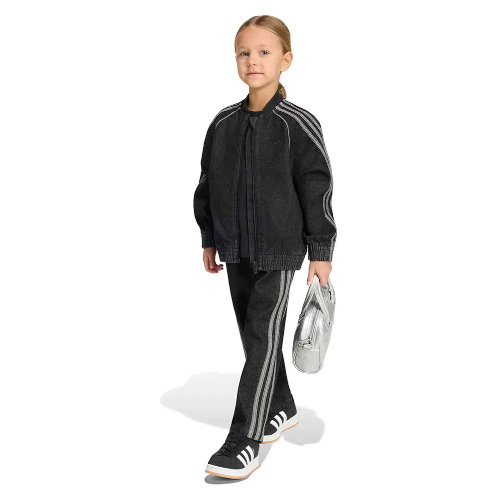 Детская джинсовая куртка свободного кроя Adidas Originals SST Loose Track, Black — фото 4