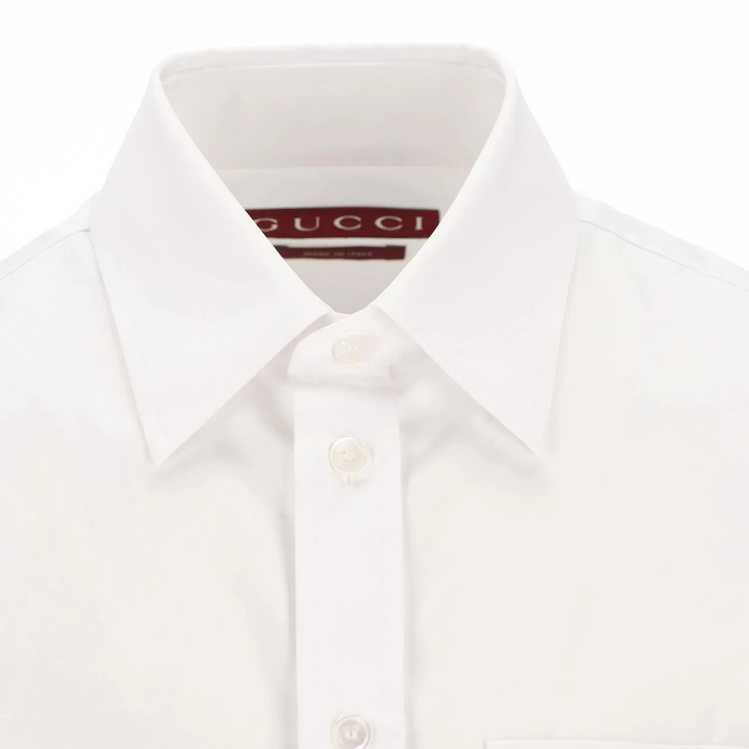 Мужская рубашка с отложным воротником прямого кроя White GUCCI, White — фото 4