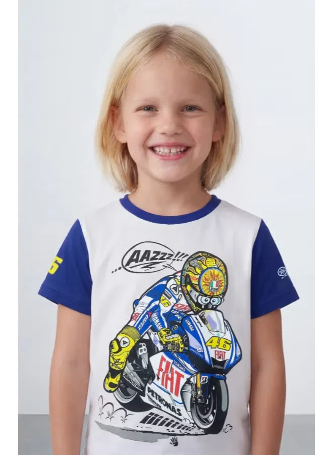 Футболка с коротким рукавом 46 Yamaha Heritage Vr46, белый синий