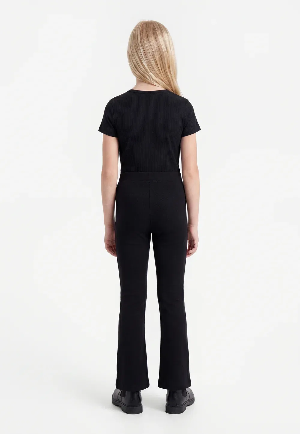 Kogtrinny однотонные расклешенные - леггинсы - брюки Only Girls, Black — фото 2