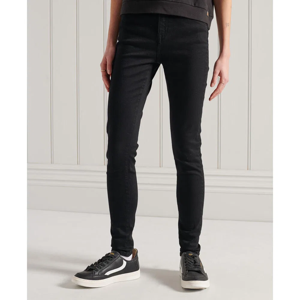 Женские джинсы скинни с высокой посадкой Superdry, Schwarz