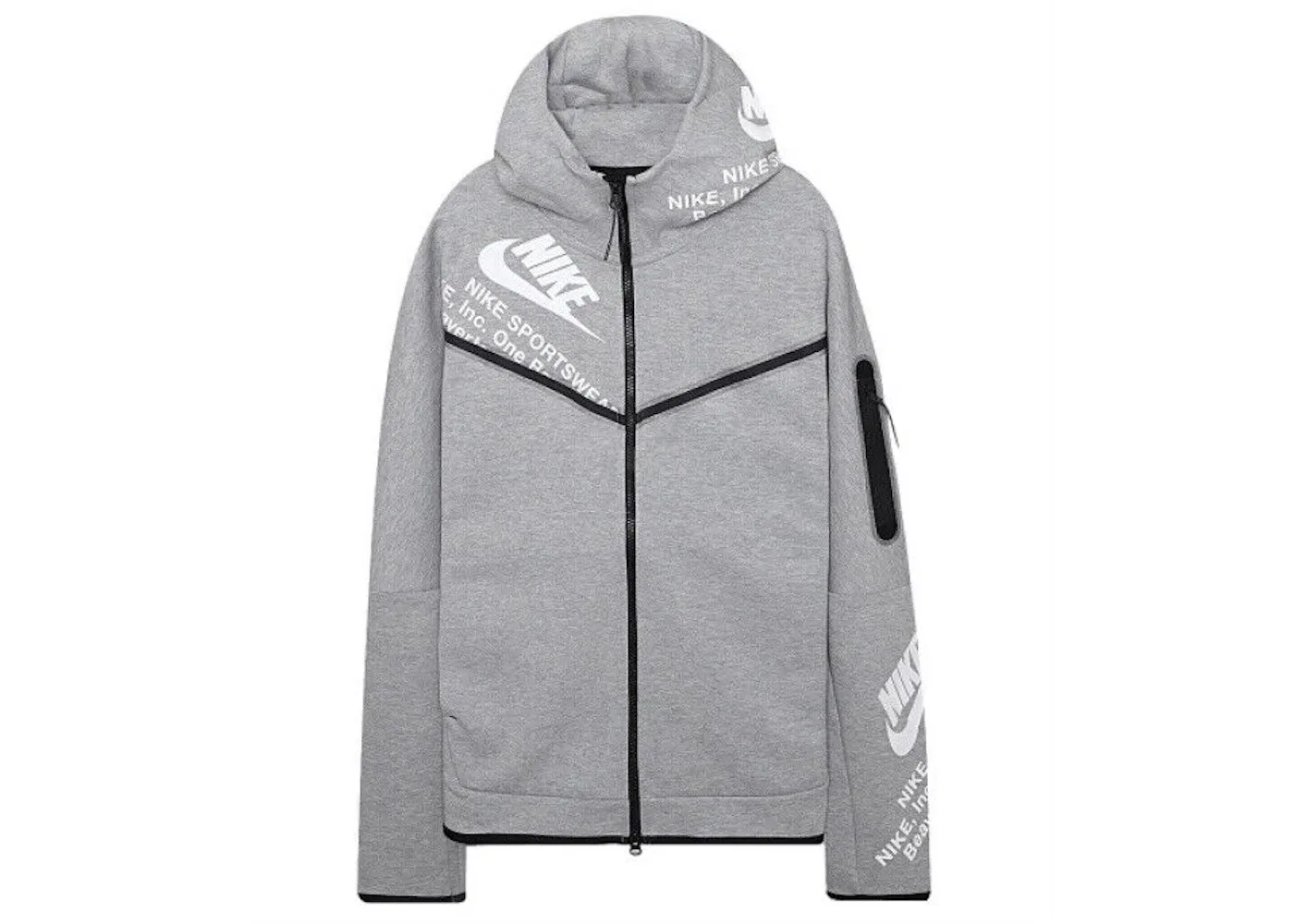 Мужская худи с принтом Tech Fleece Nike, Grey