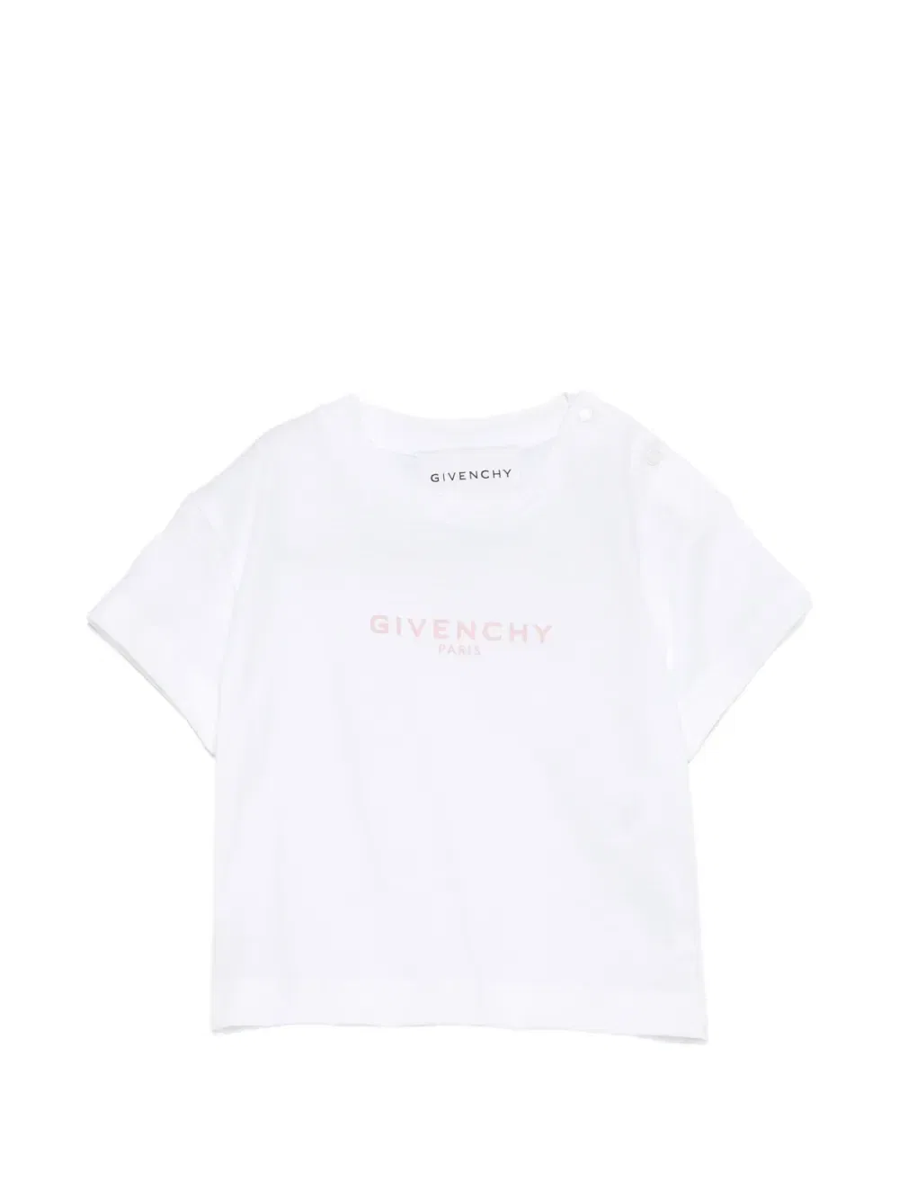 Футболка с логотипом на пуговицах на плече Givenchy Kids, белый