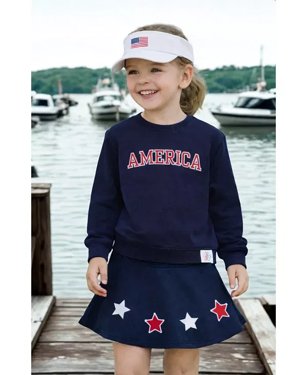 Детская юбка-шорты с бантом Americana Bits & Bows, Navy Blue — фото 2