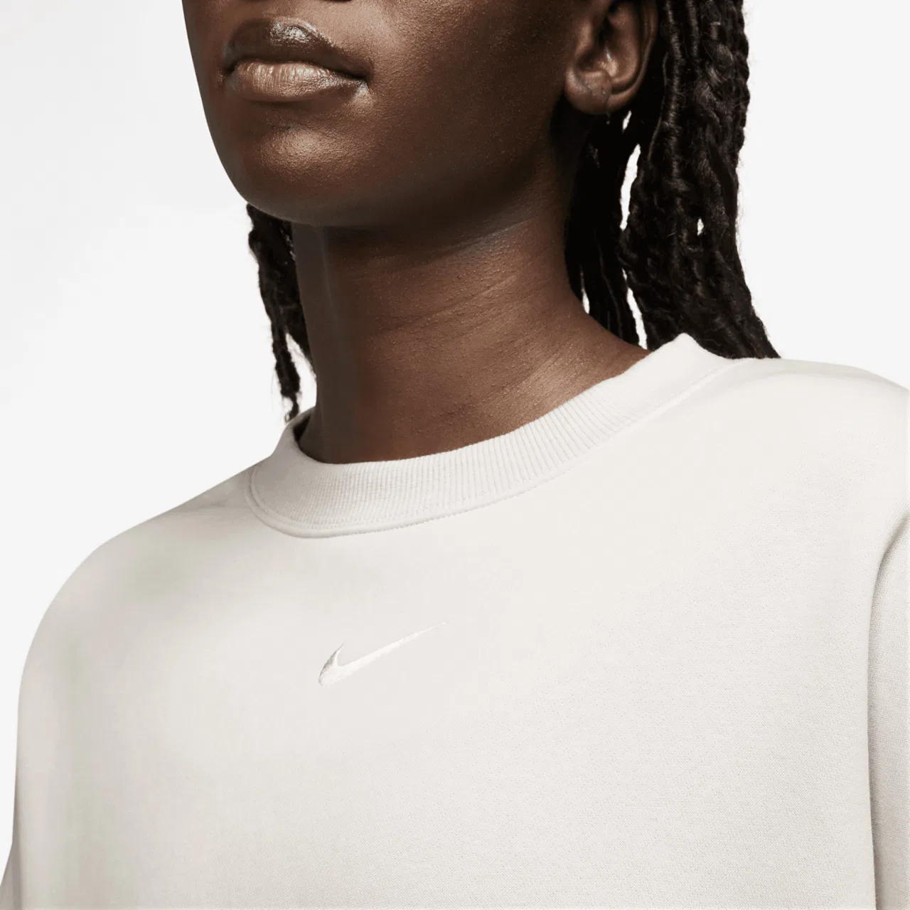 Женская толстовка Nike NSW Style Fleece Crew, цвет Light Orewood Brown/Sail — фото 3