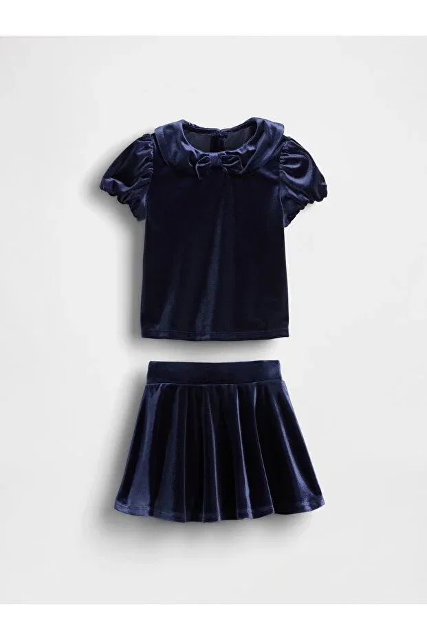 Детская юбка для девочек из вельвета Gap, Navy Blue-000 — фото 4