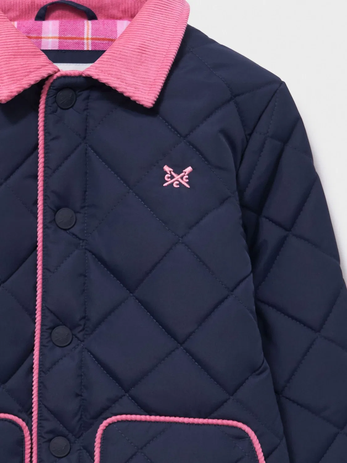 Куртка Diamond-Quilt Crew Clothing, синяя — фото 3