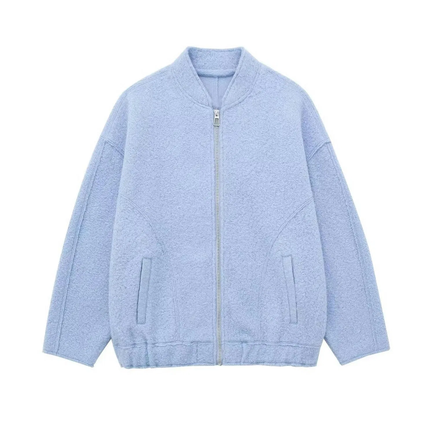 Женская куртка с воротником-стойкой на молнии Azzurro, cielo blu