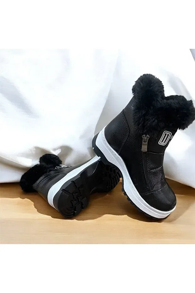 Детские снежные ботинки для девочек с мехом Pinkchıld, Black — фото 2