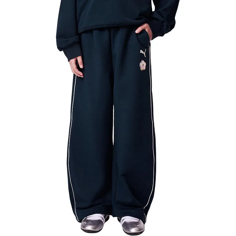 Детские спортивные штаны из трикотажа PUMA, Цвет Dark Blue