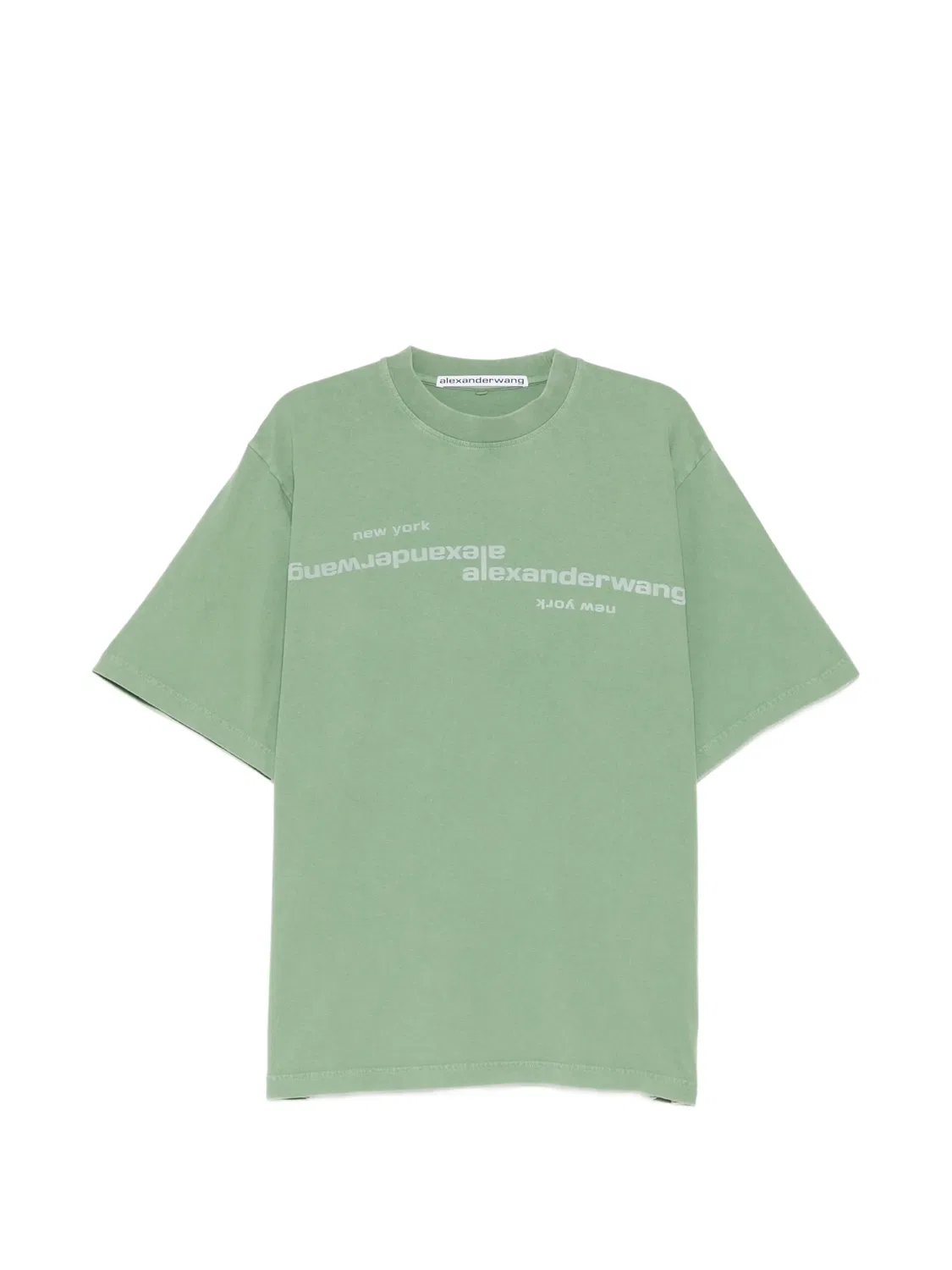 Футболка с зеркальным логотипом Alexander Wang, зеленый