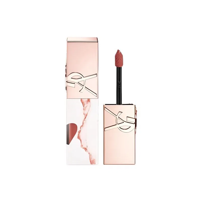 Женская жидкая помада с эффектом зеркального блеска, оттенок Nude Champion 1 Peach Oolong, Yves Saint Laurent, Pink Gold Stone