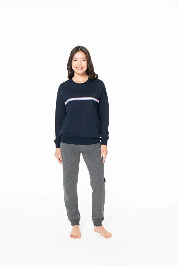Женская пижама с длинным рукавом U.S. Polo Assn., Navy Blue