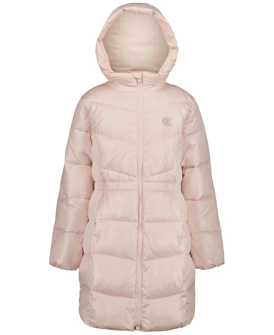Пуховик с капюшоном, длинный, с флисовой подкладкой Calvin Klein, Mangano Calcite