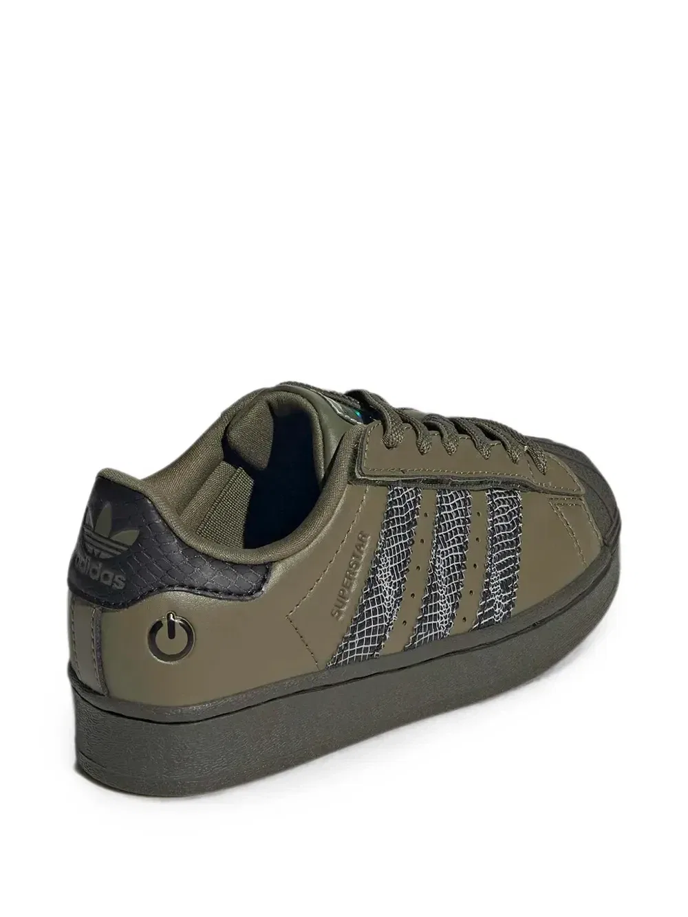 Кроссовки Superstar с эффектом змеиной кожи Adidas Kids, зеленый — фото 2