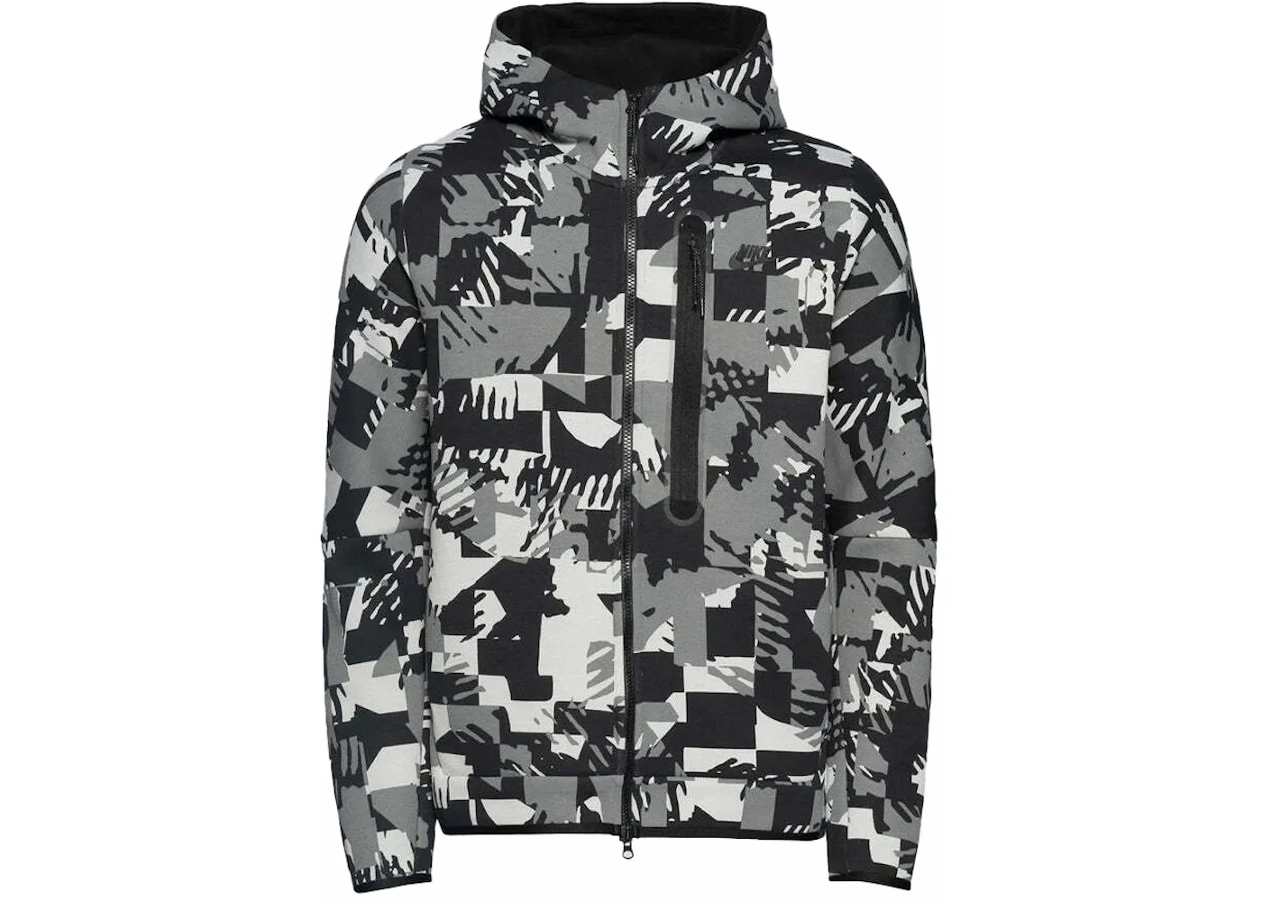 Мужская куртка Tech Fleece на молнии Nike, Light Smoke Grey/Black/Black