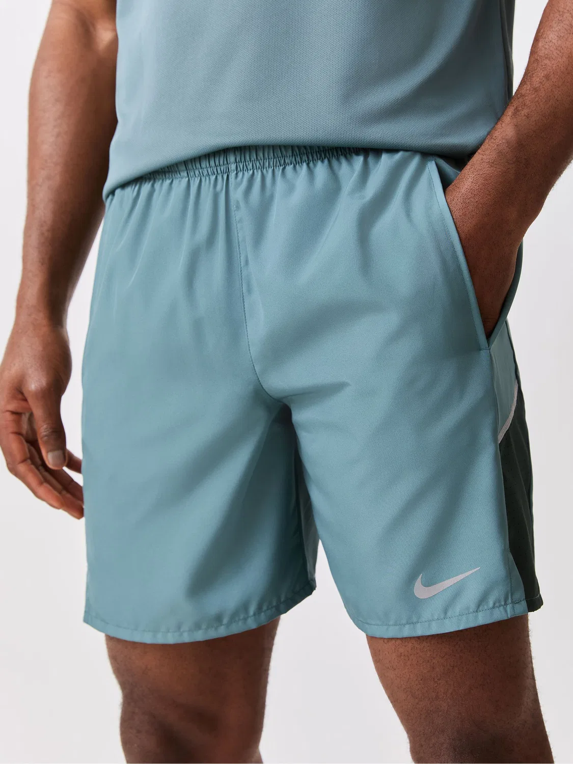 Шорты для бега Miler Dri-FIT 2-в-1 Nike, Mineral Slate — фото 4