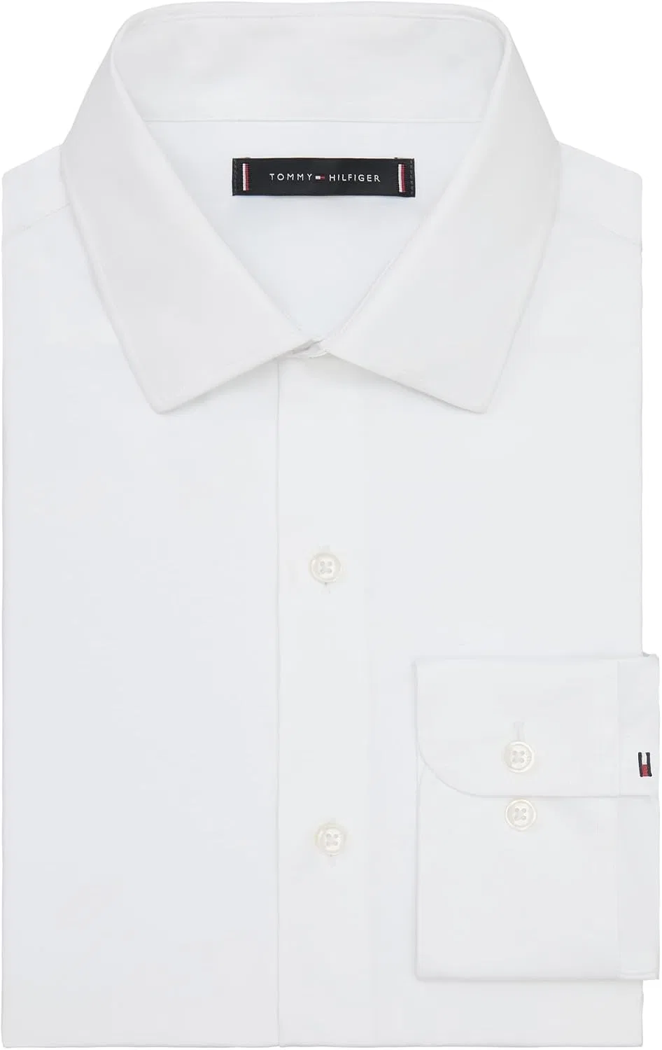 Мужская рубашка с длинным рукавом, технологичная, Tommy Hilfiger, белый — фото 3