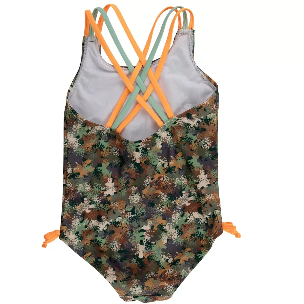 Детский купальник слитный с защитой UPF 50+ RuffleButts, Classic Camo — фото 2