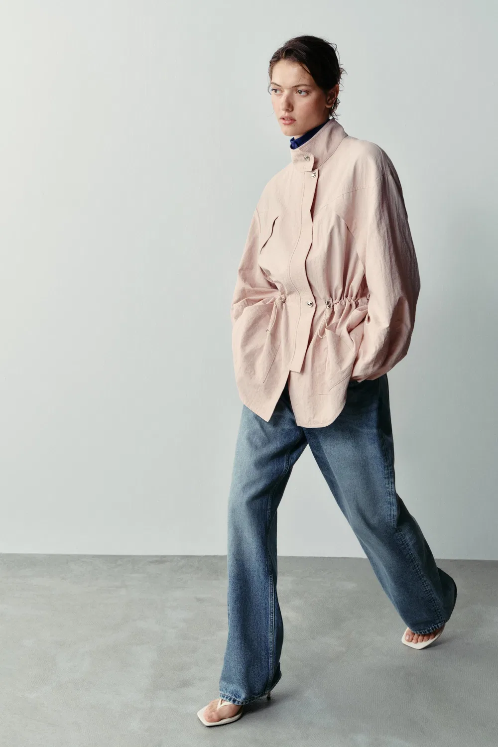 Куртка с высоким воротником ZARA, Pink