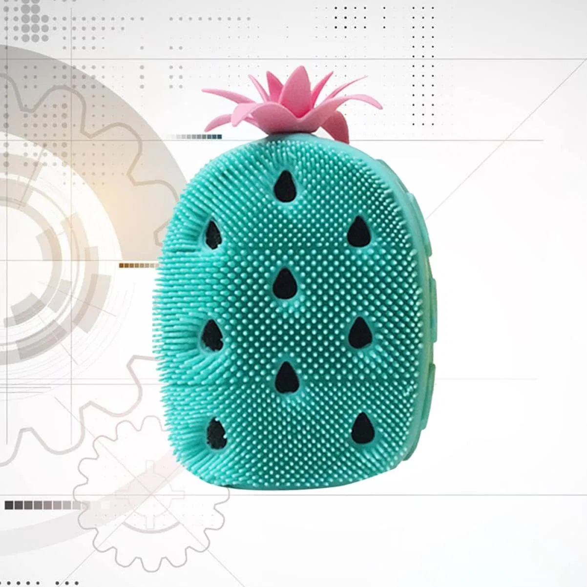 Силиконовая мочалка для тела, Amosfun, набор 3 шт, 11x8.5 см, Green — фото 2