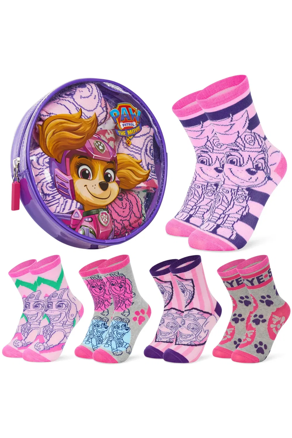 Детские носки для девочек, набор из 7 пар, Paw Patrol, Purple
