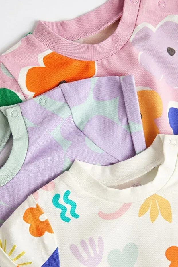 Детский комбинезон с принтом 3 Piece Glossy Print Romper Set Next Baby, Multicolor — фото 4