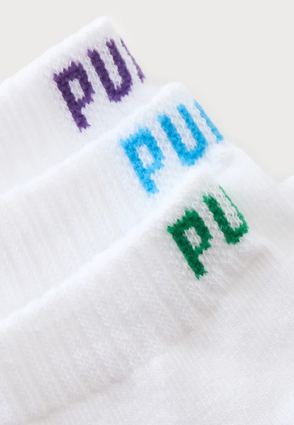 Набор из 6 однотонных носков унисекс (четверть пар) Puma, Multi-Coloured — фото 2