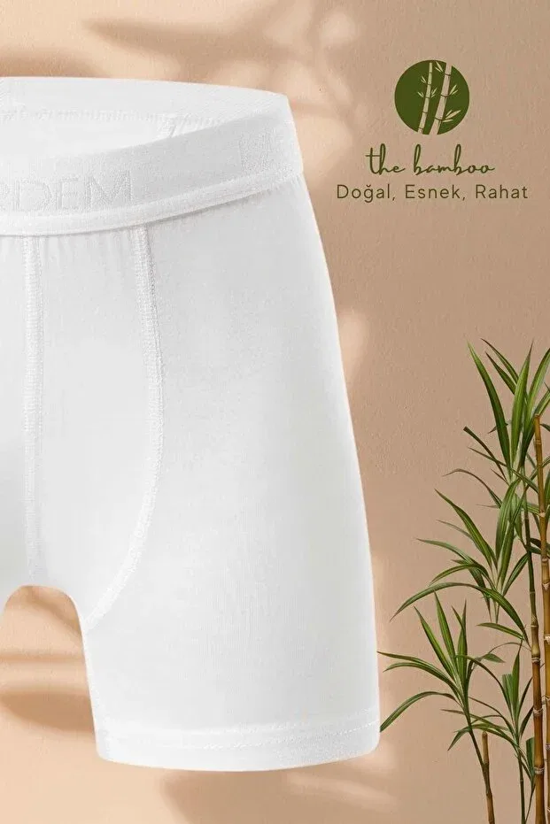 Детские боксеры для мальчиков из бамбука Basics Erdem Iç Giyim, White — фото 4