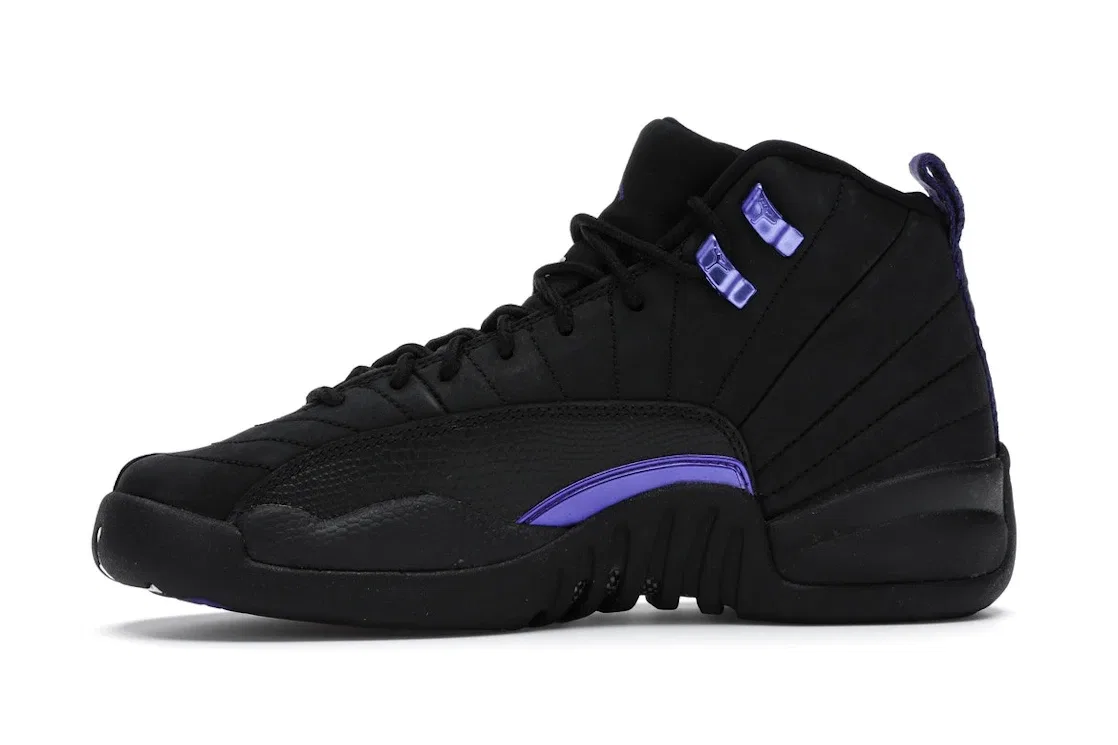 Детские кроссовки с двухцветным дизайном Jordan 12 Retro, Black/Black-Dark Concord — фото 3
