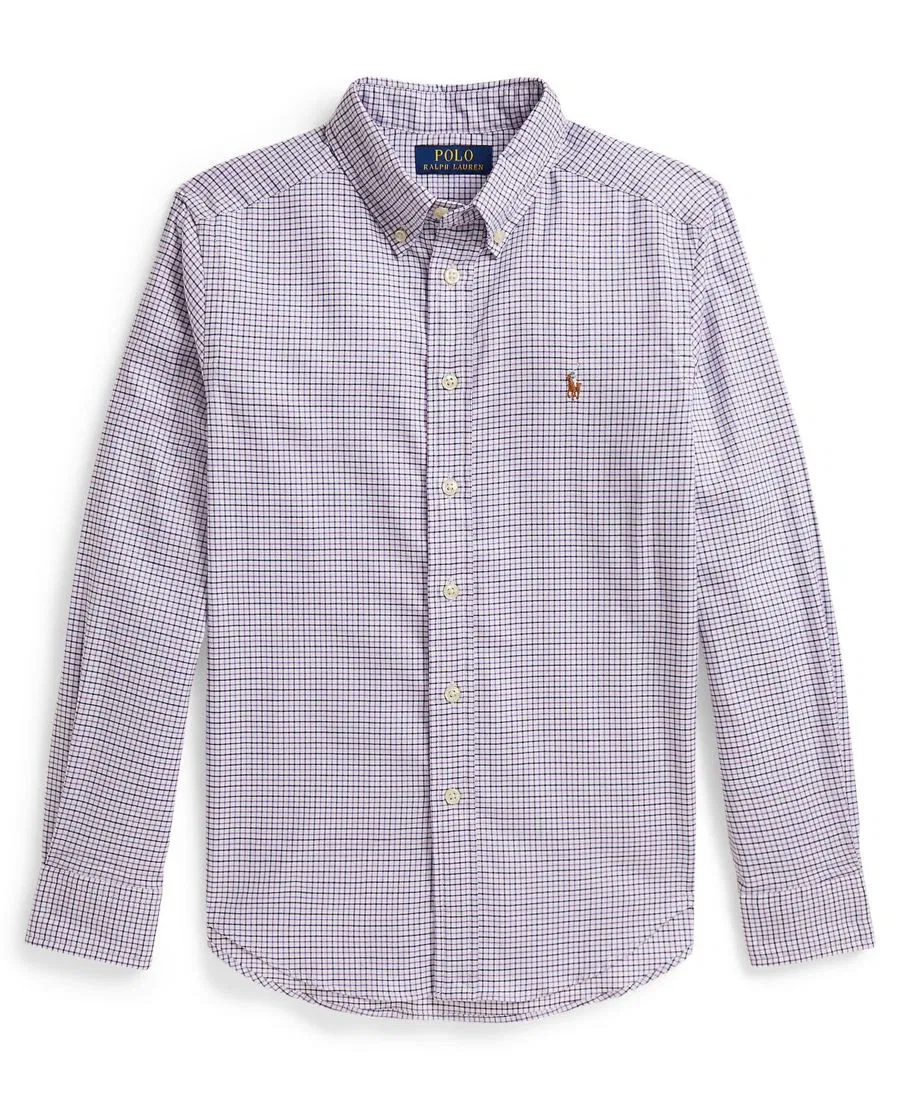 Рубашка с принтом в клетку с длинным рукавом Polo Ralph Lauren, White Purple Multi