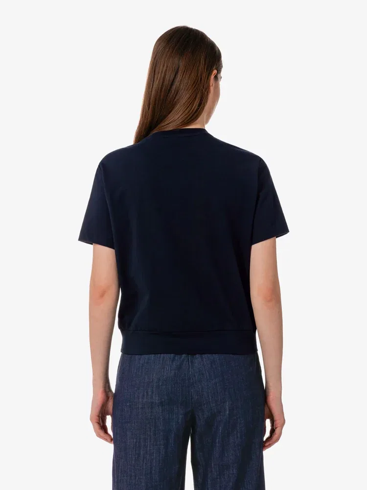 Футболка LACOSTE Navy с кружевным воротником — фото 3
