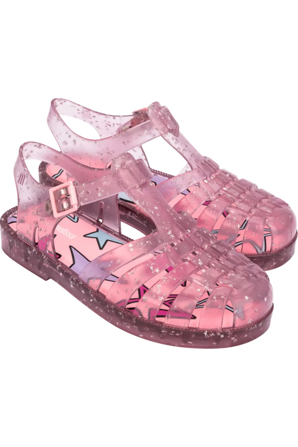 Сандалии детские с металлическим принтом Possession Mini Melissa, Glitter Pink