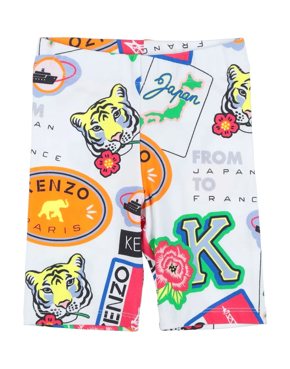 Детские шорты для девочек с логотипом Kenzo Kids, белый