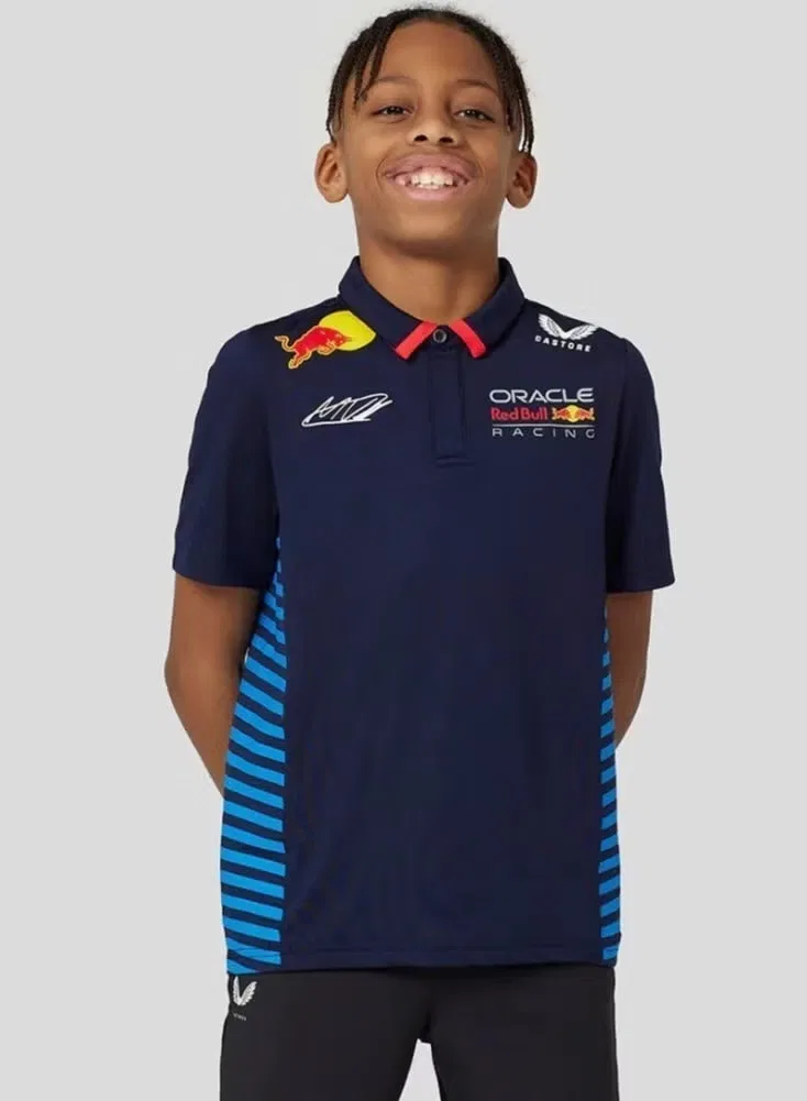 Поло детское с принтом Driver MV Red Bull, ночное небо