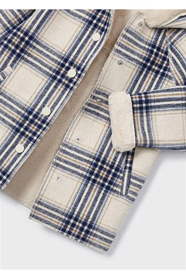 Детское пальто для девочек с принтом Aster Cashmere Mayoral, Navy Blue — фото 4