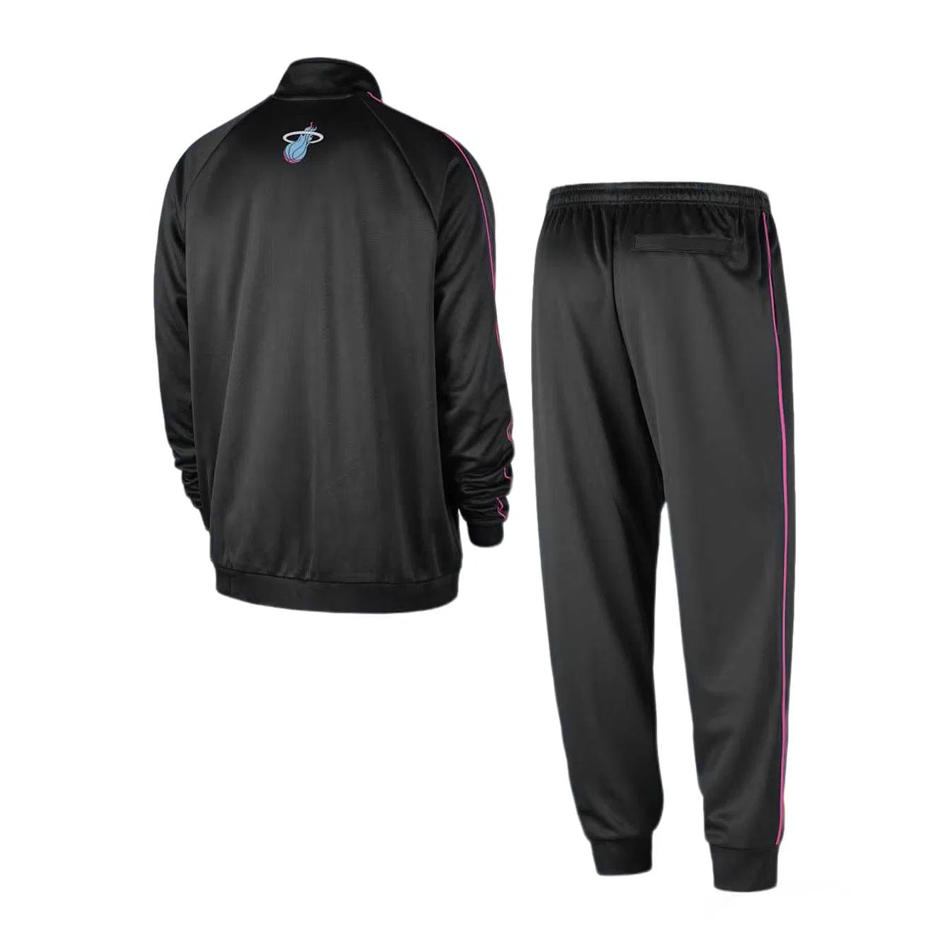 Мужской спортивный комплект с принтом Miami Heat Nike, Black/Laser Fuchsia — фото 3