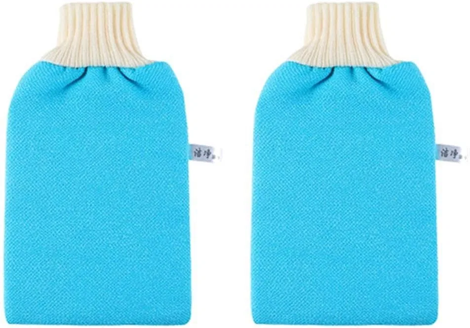Generic Эксфолиирующие перчатки для ванны, двусторонние, 2 шт, Blue-2 Packs