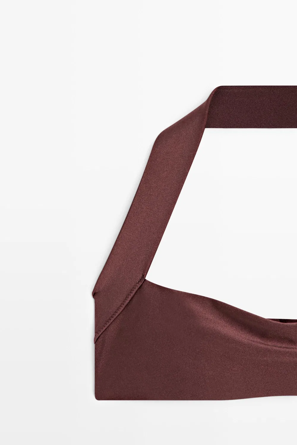 Топ бикини Massimo Dutti, с завязками на шее, коричневый — фото 4