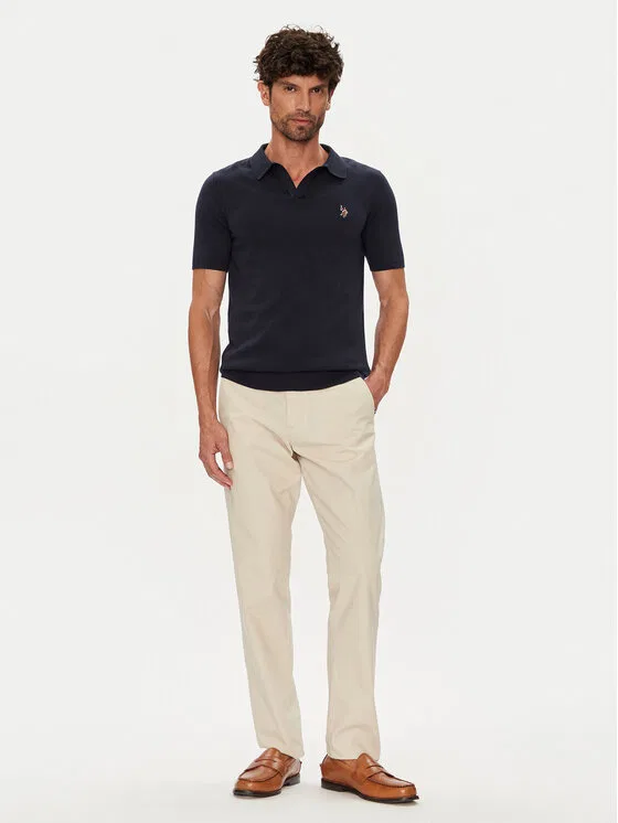Поло slim fit U.S. Polo Assn., темно-синий — фото 2