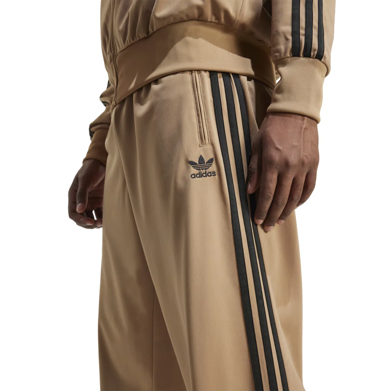 Мужские спортивные брюки Woven Firebird Adidas, цвет Cardboard/Black — фото 3