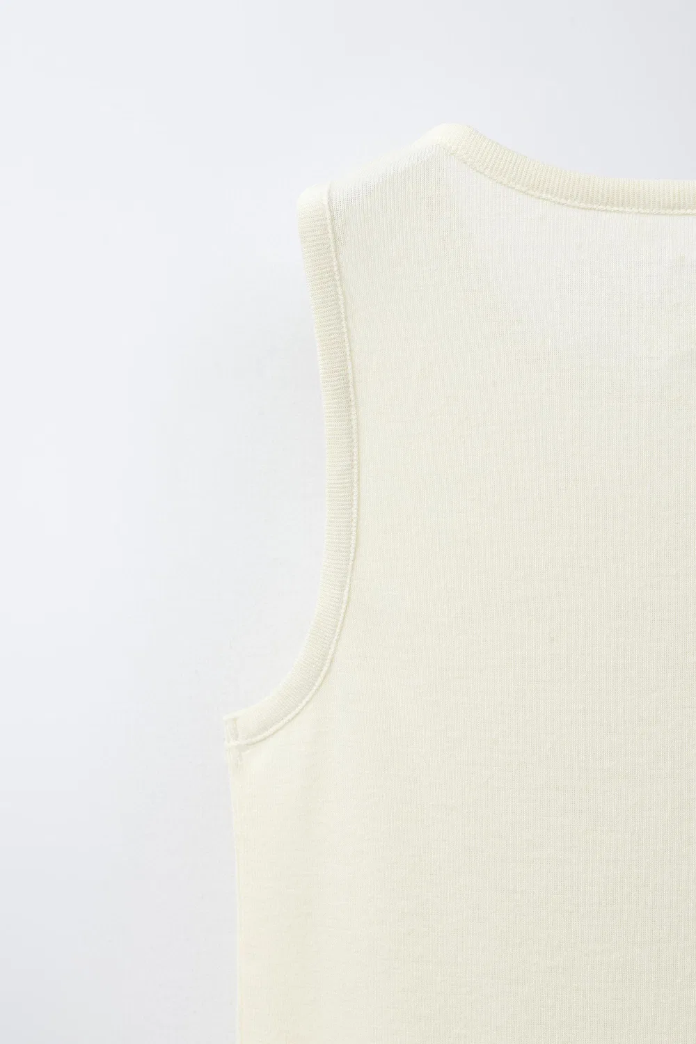 Футболка из смеси льна ZARA, Vanilla — фото 4