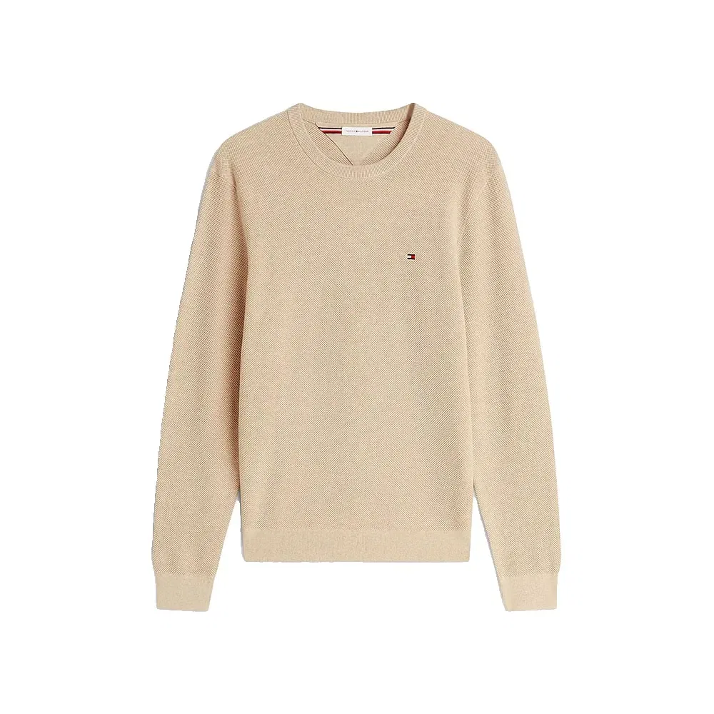 Мужской свитер с фактурной вязкой Tommy hilfiger, Beige — фото 3