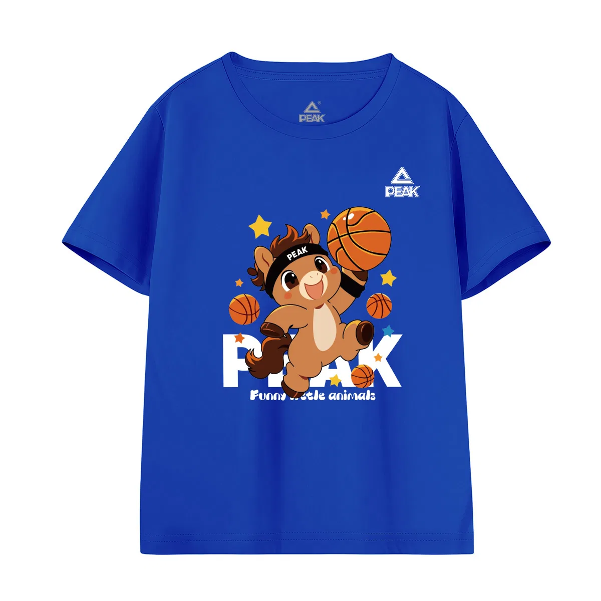 Футболка детская с круглым вырезом, умеренной растяжимости, PEAK, Colorful Blue