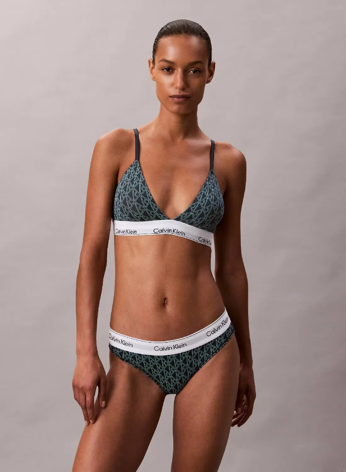 Бюстгальтер без косточек треугольный Icon Cotton Modal Calvin Klein, бирюзовый