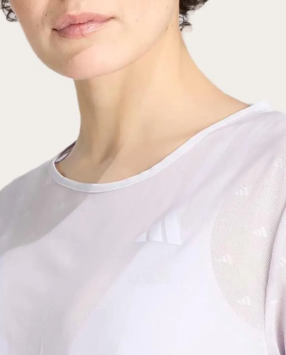 Женская футболка для фитнеса с сетчатой вставкой adidas, Violeta — фото 4