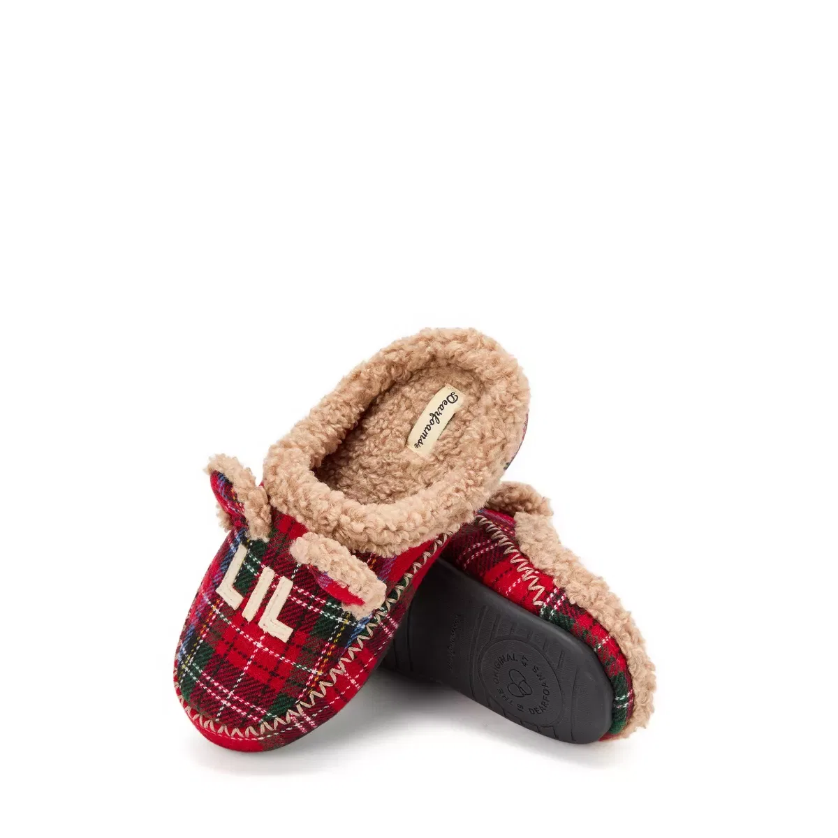 Детские тапочки-клоги с принтом Lil Bear Clog Dearfoams, Plaid — фото 4